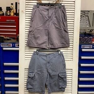 2 Pair Grey Cargo Shorts size 30